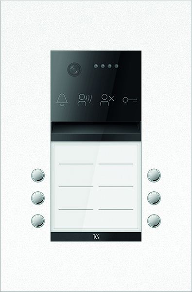 TCS Türkontrollsystem PES PRO IP Video Außenstation 6T 2 Spalten UP RAL9010 reinweiß, AVU400206-0019