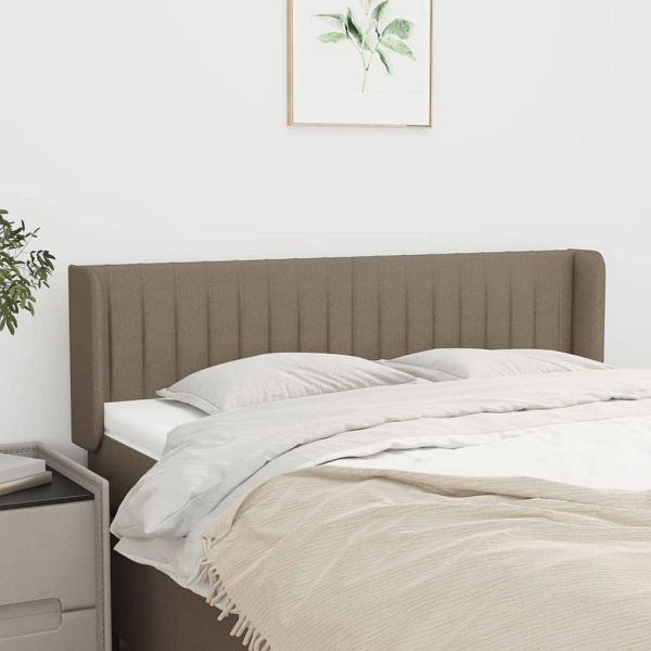 vidaXL Kopfteil mit Ohren Taupe 147x16x78/88 cm Stoff, 3119008