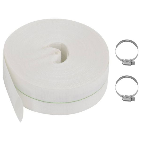 vidaXL Flachschlauch 50 m 2" PE, weiß, 151808, 8720286931233