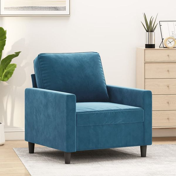 vidaXL Sessel Blau 60 cm Samt, Füllung: Schaumstoff, 359188