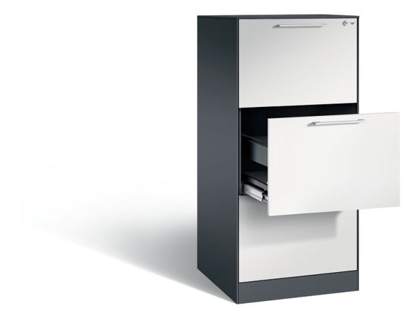 C+P Hängeregistraturschrank Asisto, H1310xB562xT600mm, Farbe: Schwarzgrau / Lichtgrau, Bügelgriff, 146224-301 S10006