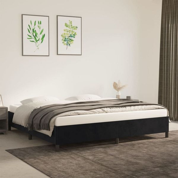 vidaXL Bettgestell Schwarz 200x200 cm Samt, Polyester, 347344