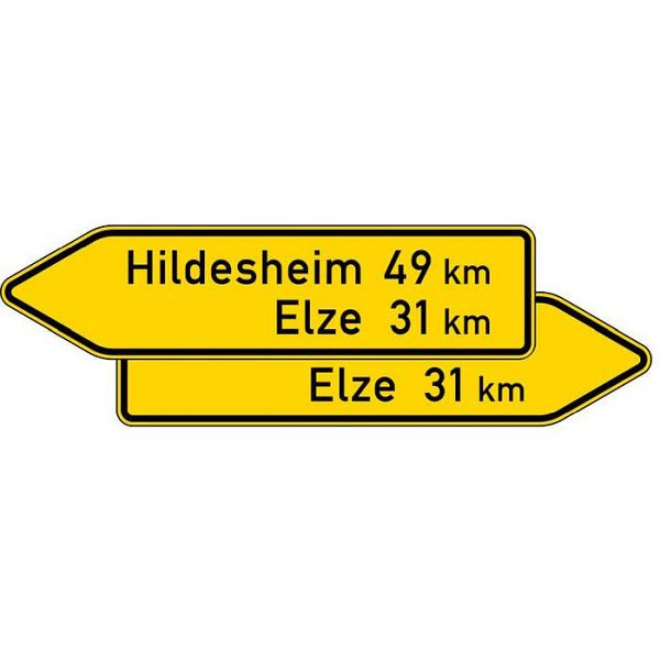 Stein HGS Verkehrszeichen StVO, Pfeilwegweiser auf sonstigen Straßen, doppelseitig, einseitig Nr. 418-40, 1750mm /RA1/Flachform 3mm, einzeilig, 418-40-2-413
