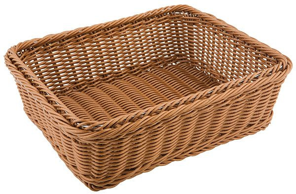 APS GN 1/2 Korb, 32,5 x 26,5 cm, Höhe: 10 cm, Polypropylen, hellbraun, mit Edelstahldraht im Rand, 40272