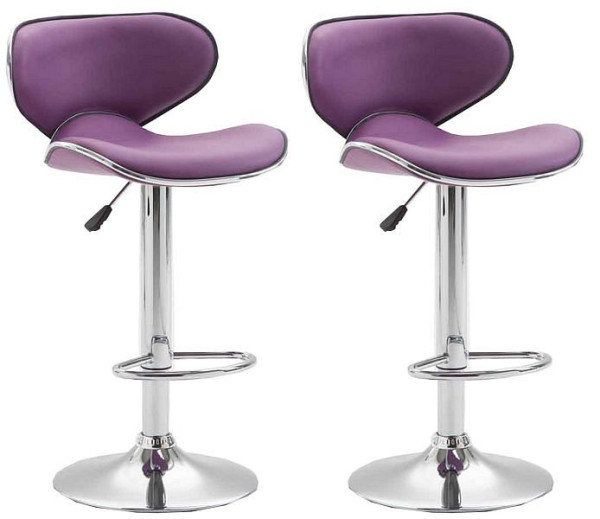 CLP Barhocker Las Vegas V2 Kunstleder chrom, lila, VE: 2 Stück, 308390