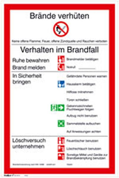 SafetyMarking Aushang - Brandschutz, Brandschutzordnung Teil A, inkl. 6 Folienstreifen, BxH 20x30 cm, Kunststoff, 43.A5980