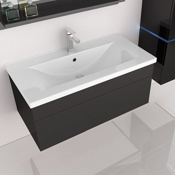 HOME DELUXE Badezimmermöbel WANGEROOGE BIG - L Schwarz, 9920