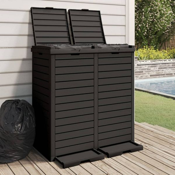 vidaXL Outdoor-Mülltonne Schwarz 78x41x86 cm Polypropylen, 364173
