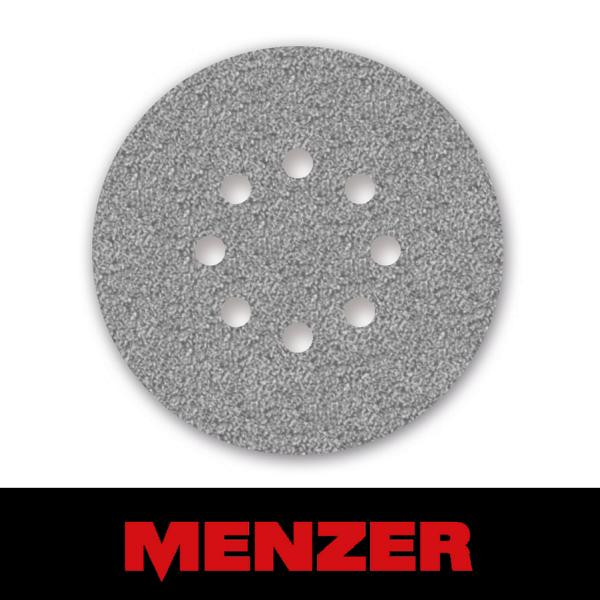 Menzer Klett-Schleifscheibe, Ø 150 mm, 8 Loch, Körnung 40, Halbedelkorund mit Stearat-Beschichtung, VE: 50, 231565040