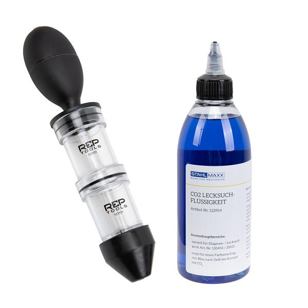 RepTools CO2-Lecktester für Zylinderkopfdichtung und Kühlwasser, inkl. Lecksuchflüssigkeit, XXL-124076