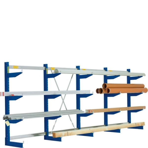 BITO Kragarmregal Set /1980x5356x500 NT400 IPE100 TypL 6 Ständer 1-seitig RAL5010, C0670-0008