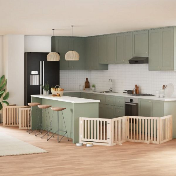 vidaXL 12-tlg. Hundetor mit Tür Faltbar 960 cm Pappelholz, 3155668