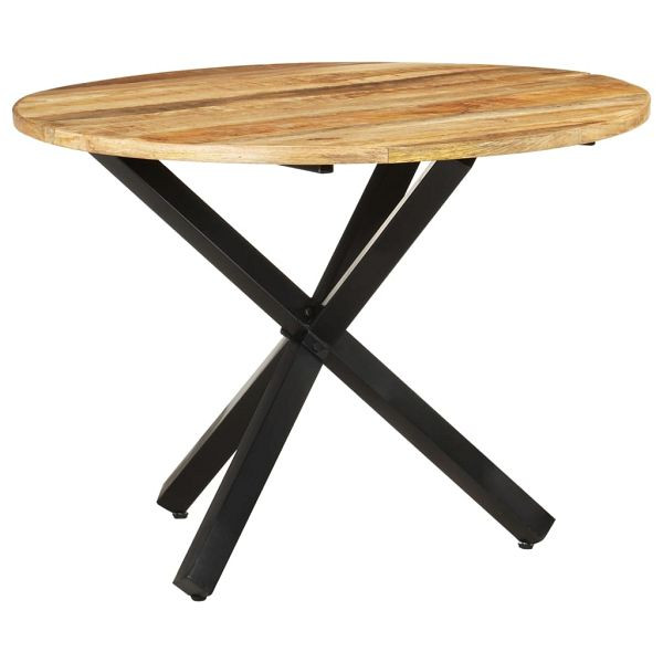 vidaXL Esstisch Rund 100x100x75 cm Raues Mangoholz, 321681