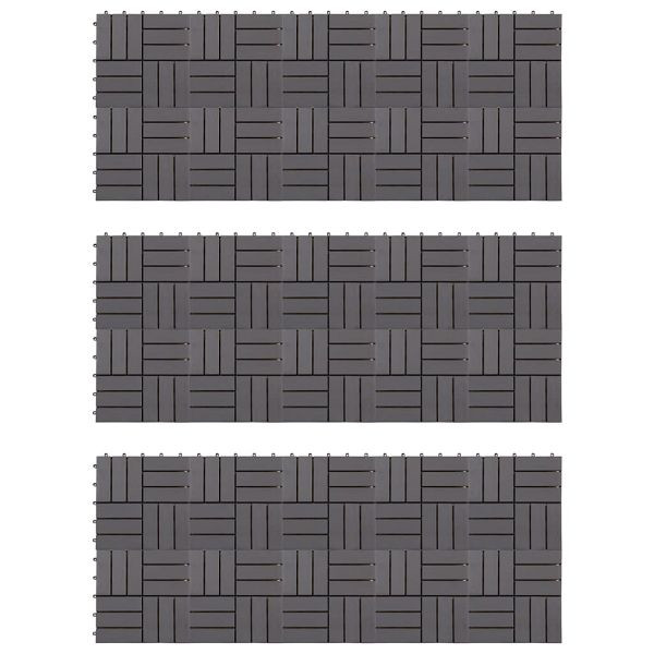 vidaXL Terrassenfliesen 30 Stück Grau 30 x 30 cm Massivholz Akazie, 3054435