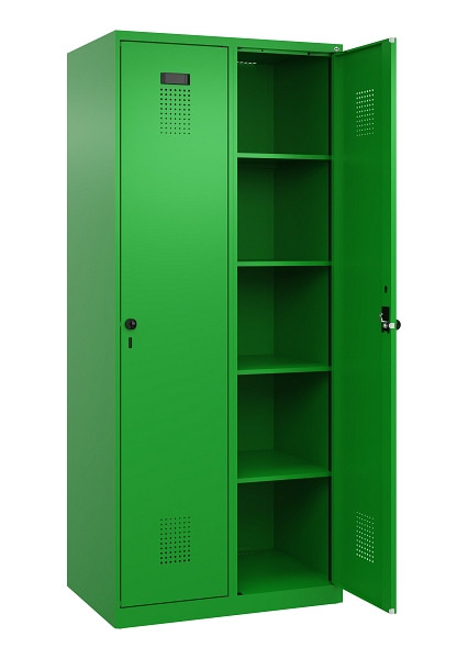 C+P Wäsche-Spind Evolo PLUS, 2 Abteile, 1850x800x500mm, 6037/6037, Verschluss Drehriegel, Ablageböden 8, 049000-22B S10026
