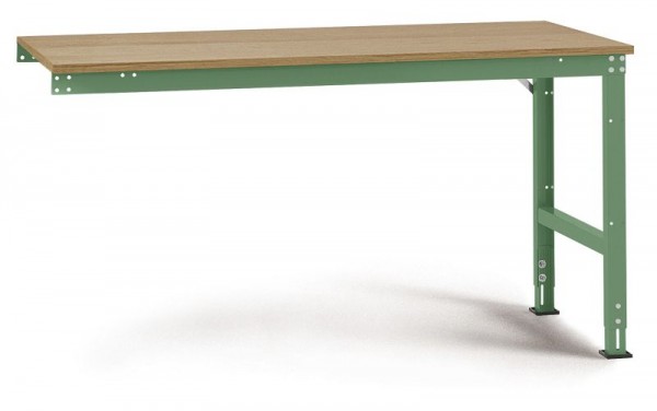 Manuflex Arbeits-Anbautisch UNIVERSAL Standard mit Multiplexplatte, BxTxH = 1000 x 600 x 760-870 mm, Resedagrün, AU6005.6011