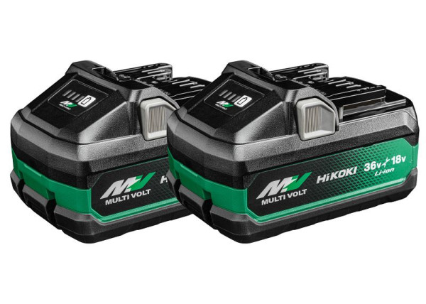 HiKOKI 36V Wechselakku x 2, 36 Volt, 4.0 Ah Slide Akku, BSL36B18X x 2, 380207