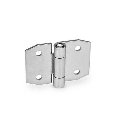Ganter Edelstahl-Blechscharniere, spitzgeschnitten (GN 1364-NI-105-50-B-BL), VE: 10 Stück, 1364-NI-105-50-B-BL