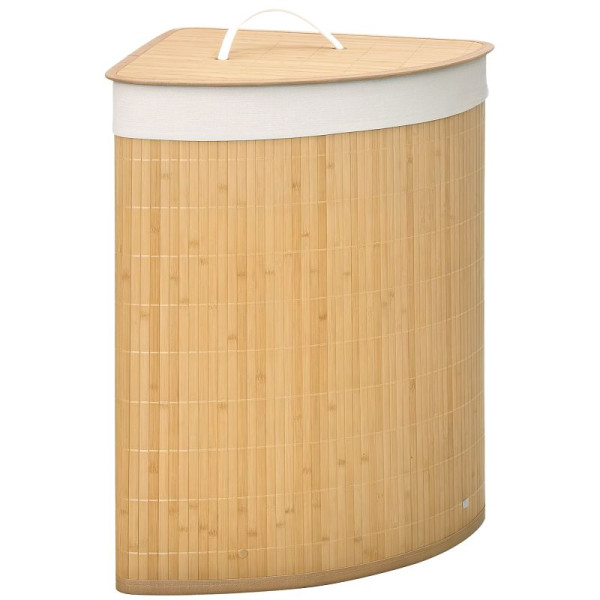 HOMCOM Wäschekorb Wäschesammler, 55L Fassungsvermögen, abnehmbarer Deckel, 38 x 38 x 57 cm, 850-218V00ND