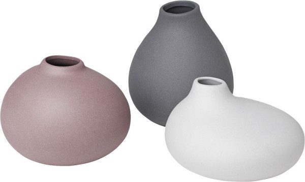 blomus Vasen-Set "Nona", pewter/microchip/bark, 3-teilig, 65973