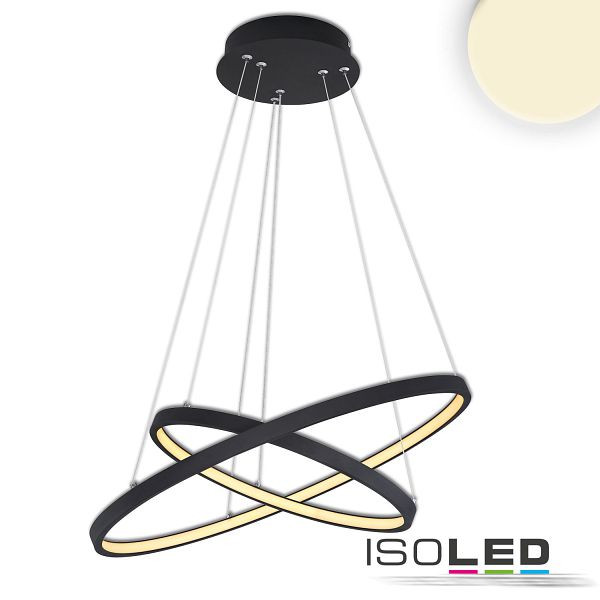 ISOLED LED Hängeleuchte Ring 18W+23W, schwarz, warmweiß, 115658
