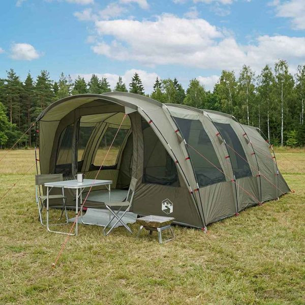 vidaXL Tunnelzelt Olive Grün 427 x 315 x 178 cm Polyester und Stahl, 42029037