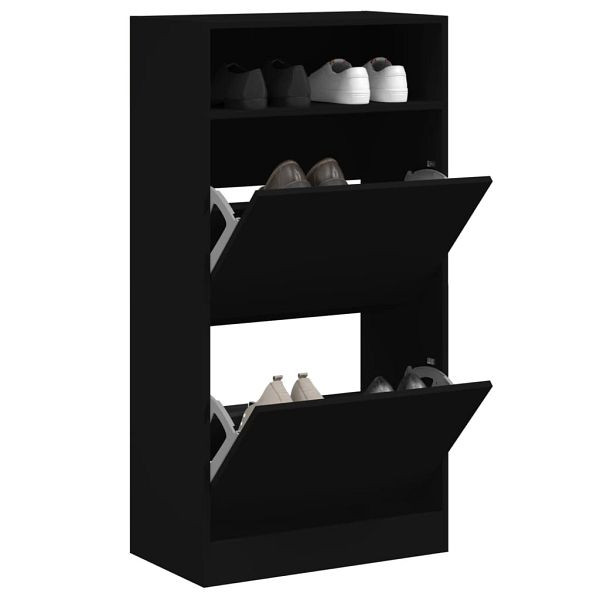 vidaXL Schuhschrank Schwarz 60x34x116 cm Holzwerkstoff, 840016