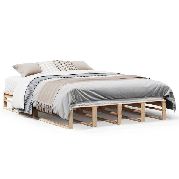 vidaXL Massivholzbett 140x190 cm Kiefer, Top-Qualität, 850869