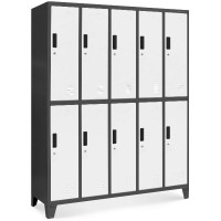 Produktbild von Jan Nowak Modell BARTEK (5B2A) Spind Kleiderspind mit 10 Abteilen Schließfachschrank, Anthrazit-weiß, 979 Jan Nowak Modell BARTEK (5B2A) Spind Kleiderspind mit 10 Abteilen Schließfachschrank, Anthrazit-weiß, 979