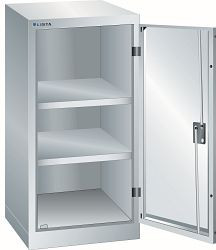 LISTA Flügeltürschrank (BxTxH) 500x400x1000mm KEY Lock, Lichtgrau, 2 Verstellböden, Drehbolzen, 62.152.020