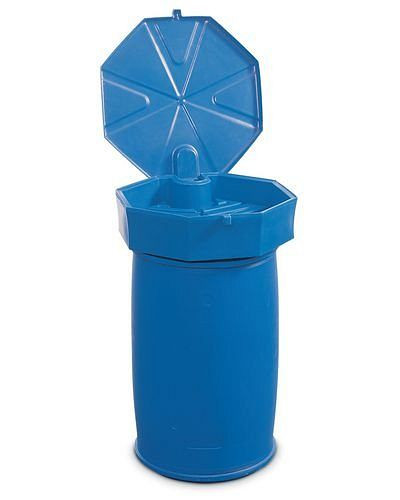 DENIOS Fasstrichter aus Polyethylen (PE), Wabenform, 22 Liter Volumen, mit Deckel, 114879