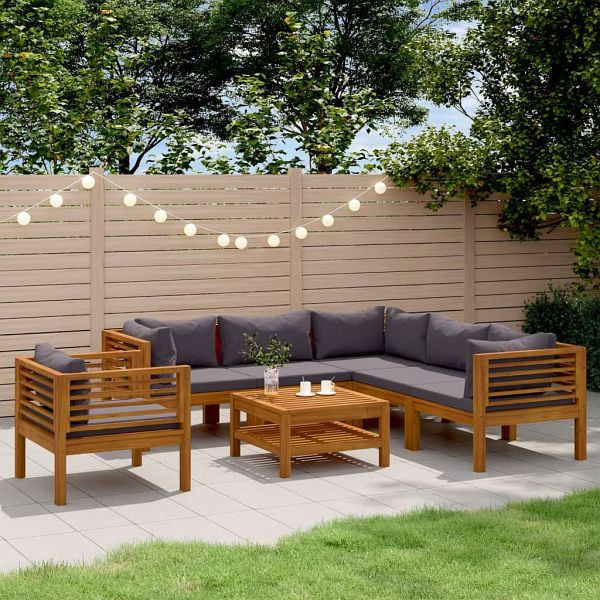 vidaXL 7-teilig Garten-Lounge-Set mit Auflage Massivholz Akazie, 3086906
