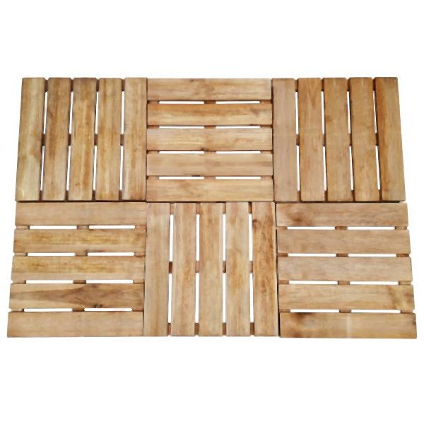 vidaXL Terrassenfliesen 6 Stück 50x50 cm Holz Braun, 44947