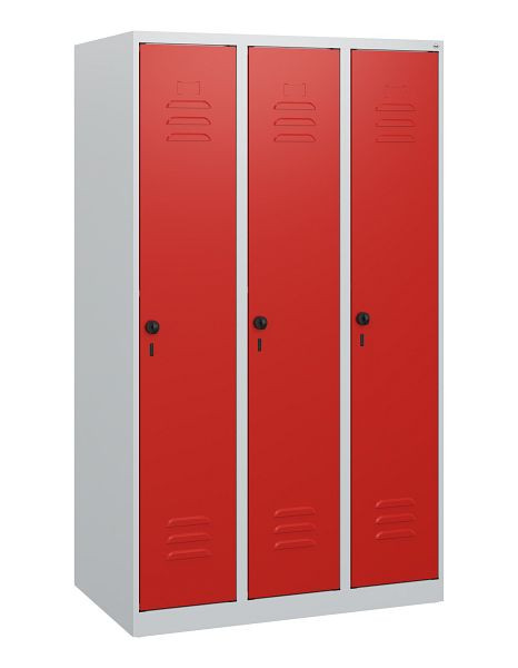 C+P Umkleidespind Classic PLUS, 3 Abteile, 1530x900x500mm, 7035/3020, Drehriegel, 0800005-30 S10009