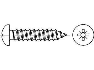 Blechschrauben DIN 7981 Stahl 2,2 x 6,5 -C-Z galvanisch verzinkt passiviert VE=S (2000 Stück)