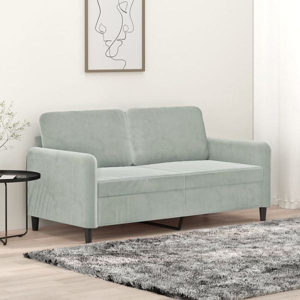 vidaXL 2-Sitzer-Sofa Hellgrau 140 cm Samt, 359442, 8721012141681