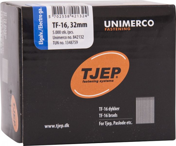TJEP TF16 32mm Brads, verzinkt Box 5.000 Stück, Brads und Stifte, 842132