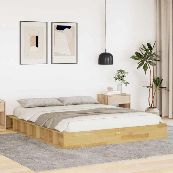 vidaXL Massivholzbett ohne Matratze 160x200 cm Eichenholz, 3324125