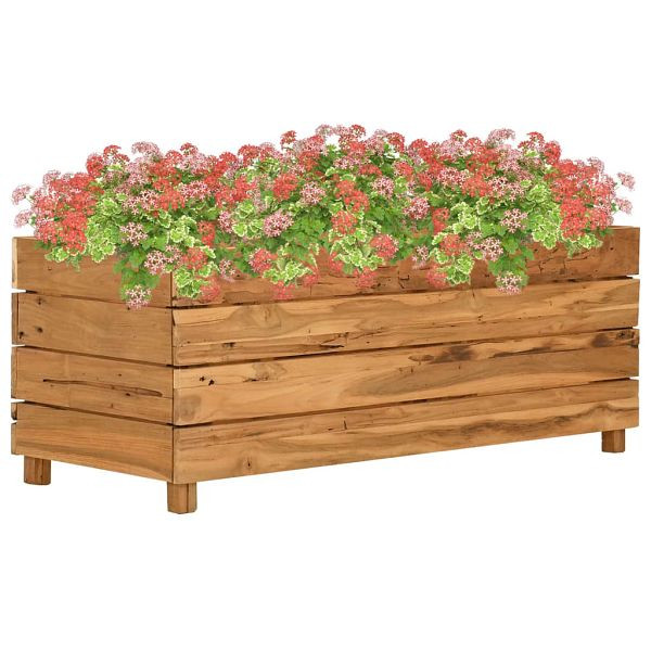 vidaXL Hochbeet 100x40x38 cm Teak Altholz und Stahl, 47422