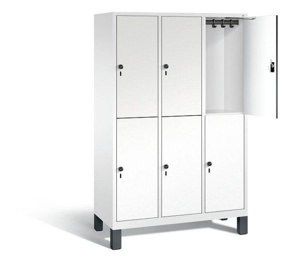 C+P Spind doppelstöckig Evolo, H1850xB1200xT500mm, Farbe: Verkehrsweiß / Dekor Weiß, 48310-32 S10306