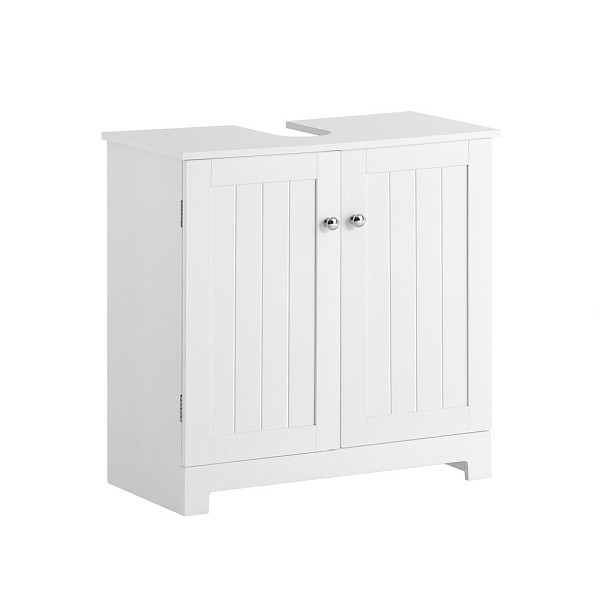 SoBuy Waschbeckenunterschrank mit zwei Türen Weiß 60x29x60 cm, Modern, BZR18-W