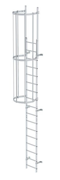 Munk Günzburger Steigtechnik Einzügige Steigleiter mit Rückenschutz (Bau) Aluminium blank 5,96m, 510100