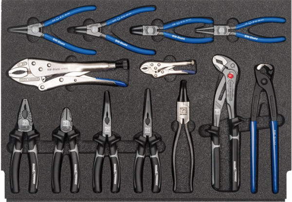SW-Stahl Werkstattwagensortiment, Zangen, 13-teilig, Z3000-25