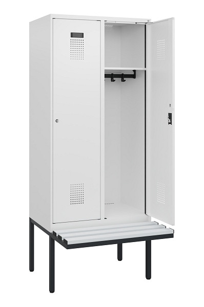 C+P Spind Evolo PLUS, 2 Abteile, 1950x800x815mm, 9016/9016, Zylinderschloss, Material Sitzfläche Kunststoff, 0490405-22 S10101