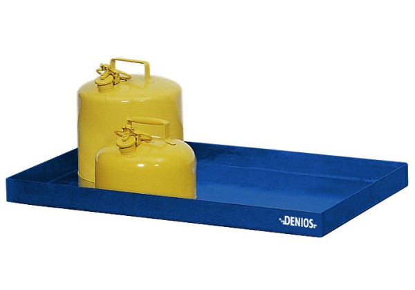 DENIOS Kleingebindewanne aus Stahl, 25 Liter Auffangvolumen, 1287 x 400 x 75 mm, 328394