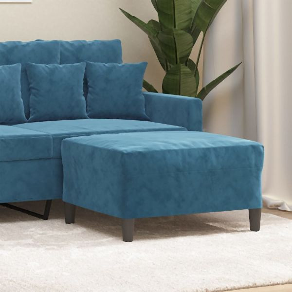 vidaXL Fußhocker Blau 70x55x41 cm Samt, gemütlich und stabil, 349326