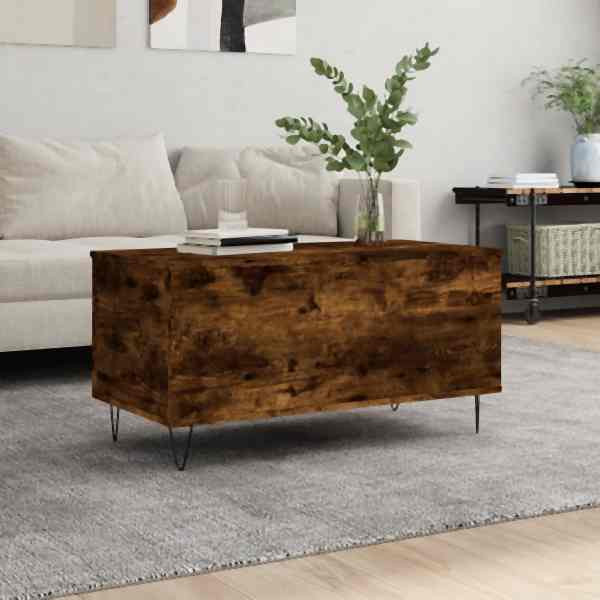 vidaXL Couchtisch Räuchereiche 90x44,5x45 cm Holzwerkstoff, 830977