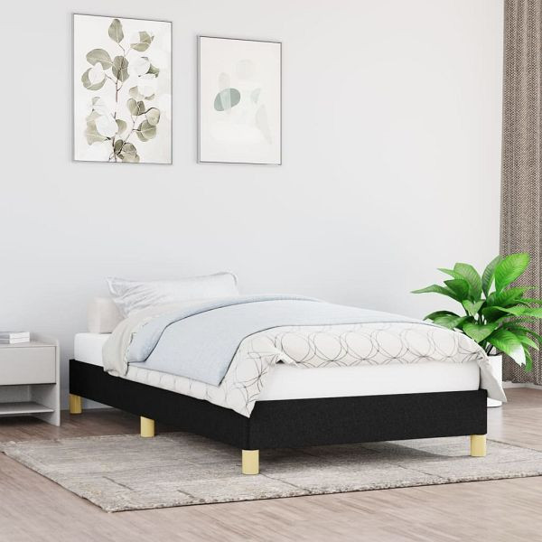 vidaXL Bettgestell Schwarz 100x200 cm Stoff, Polyester, 346796