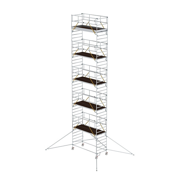 Munk Günzburger Steigtechnik Rollgerüst SG 1,35 x 3,0 m mit Ausleger & Doppel-Plattform Plattformhöhe 11,47 m, 169139