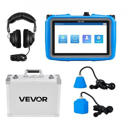 VEVOR Rohr-Wasserleckdetektor, 1 Hz–10000 Hz, 7-Zoll-Touchscreen, mit Sensoren, Kopfhörer, 8 GB SD-Karte & Tasche, GDLSJCDWQGDL2KERD001V9